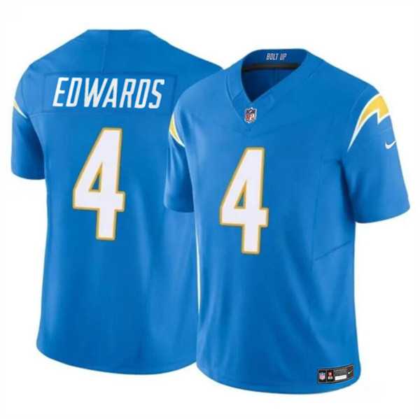 Men & Women & Youth Los Angeles Chargers #4 Gus Edwards Light Blue 2024 F.U.S.E. Vapor Limited Football Stitched Jersey